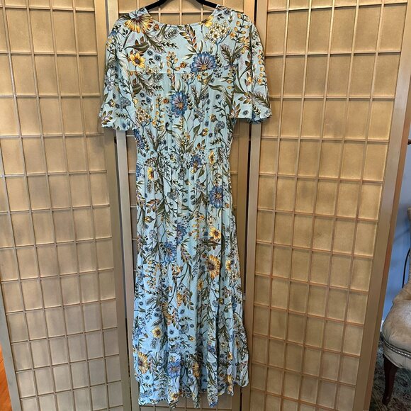 Abel The Label Maya Floral Smocked Midi Maxi Hi Lo Dress - Medium NWT - Picture 7 of 10